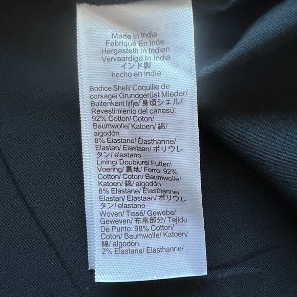 J Crew Strapless Mixy Dress Medium Natural Black Pockets Flaw - Picture 9 of 10